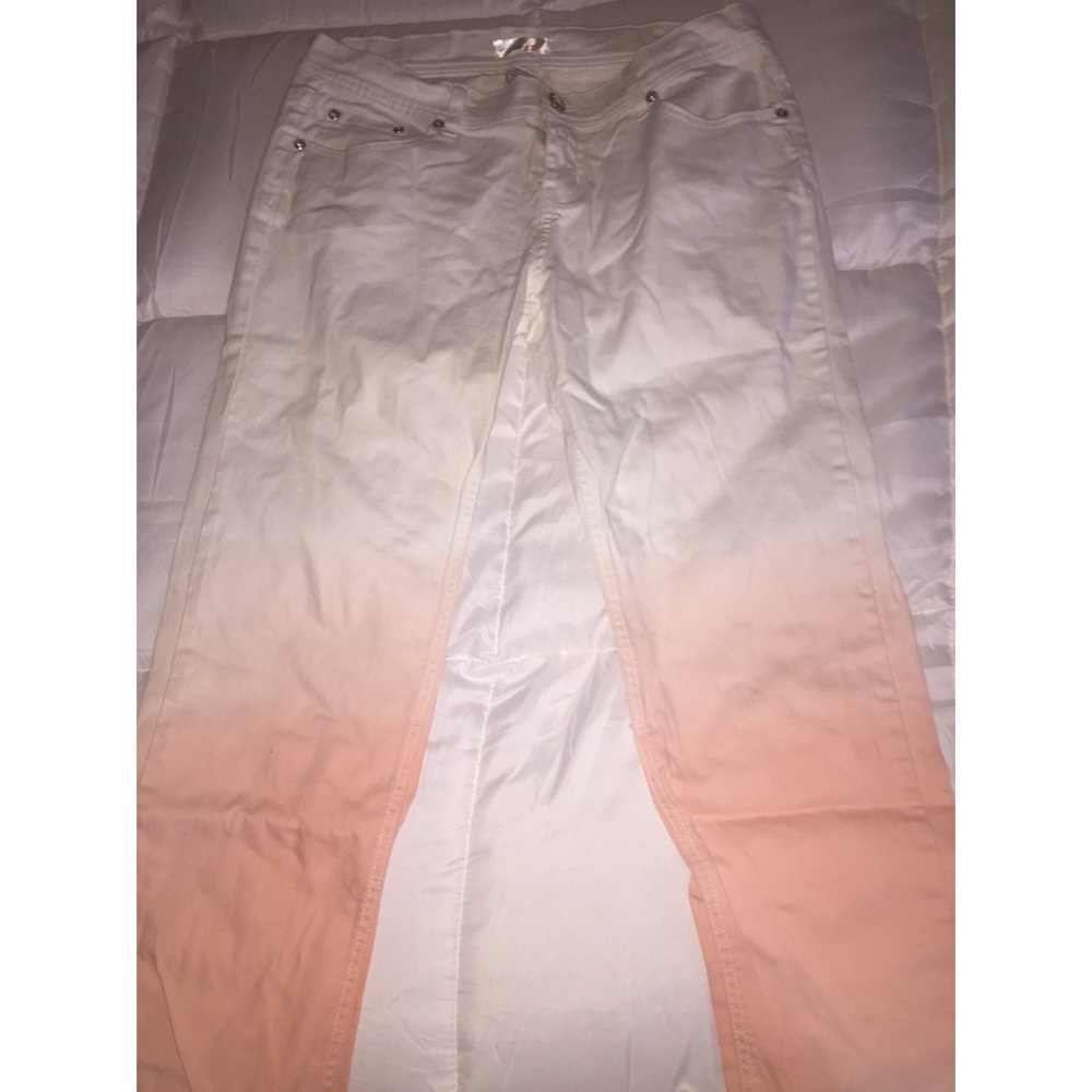 Ombré white and peach pants